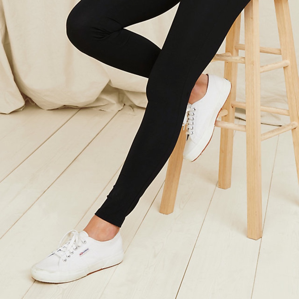 Garnet Hill Organic Cotton Leggings Black NWT Size M
